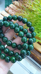 Mawsitsit Vintage Beads Bracelet 17cm Fei Cui Deep Chrome Green Natural Stone