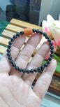 Black Jade Wish Fulfilling Bracelet 17cm Orange Jade Ru Yi Charm Natural Jadeite