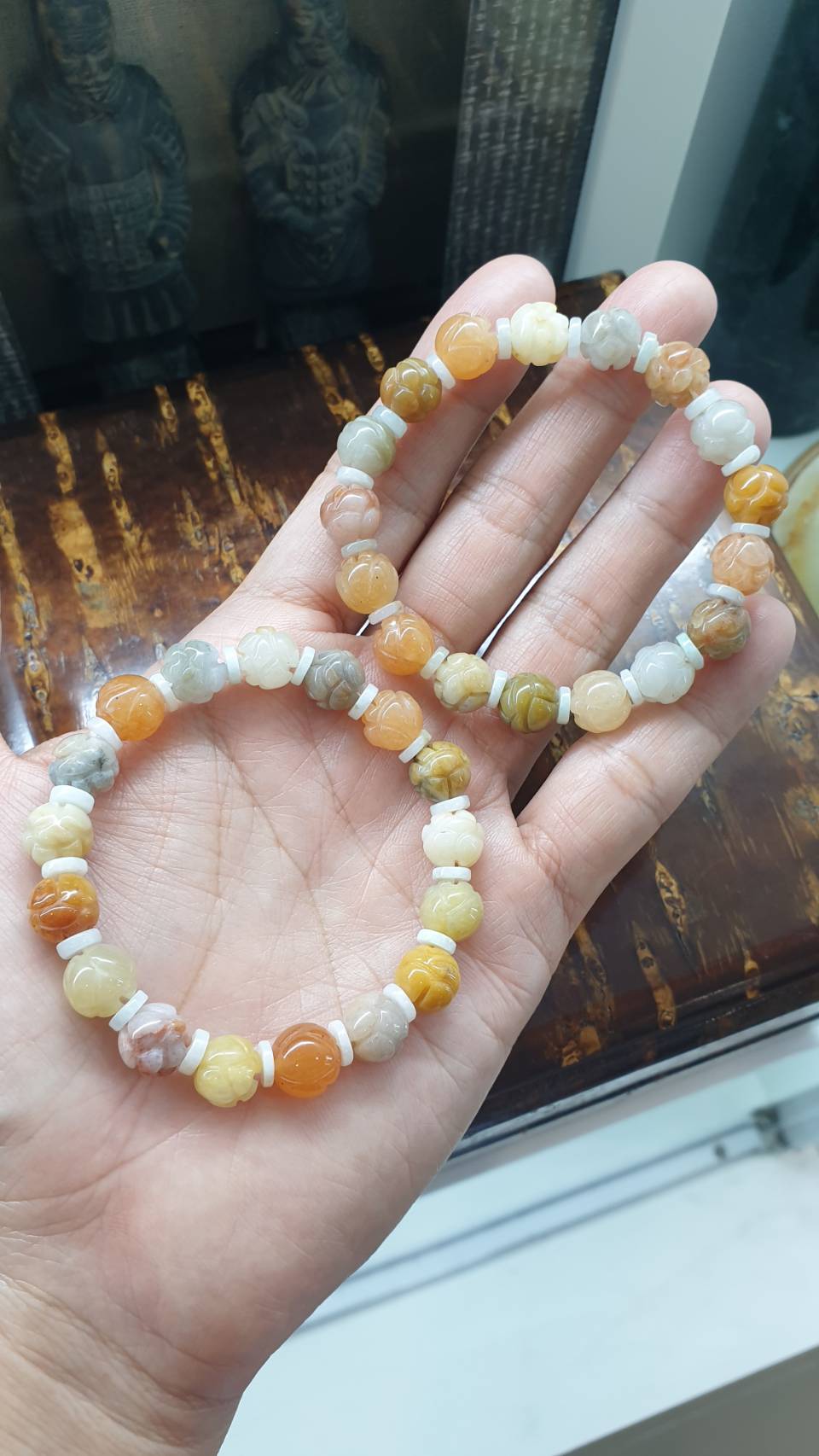 Lotus Bracelets (16 cm) (Random Pick) | Natural Stone Beads | Giftable Wristcandies 🎁