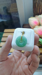 18K Gold Jade Ping An Kou Pendant Apple Green Fei Cui Myanmar Jadeite