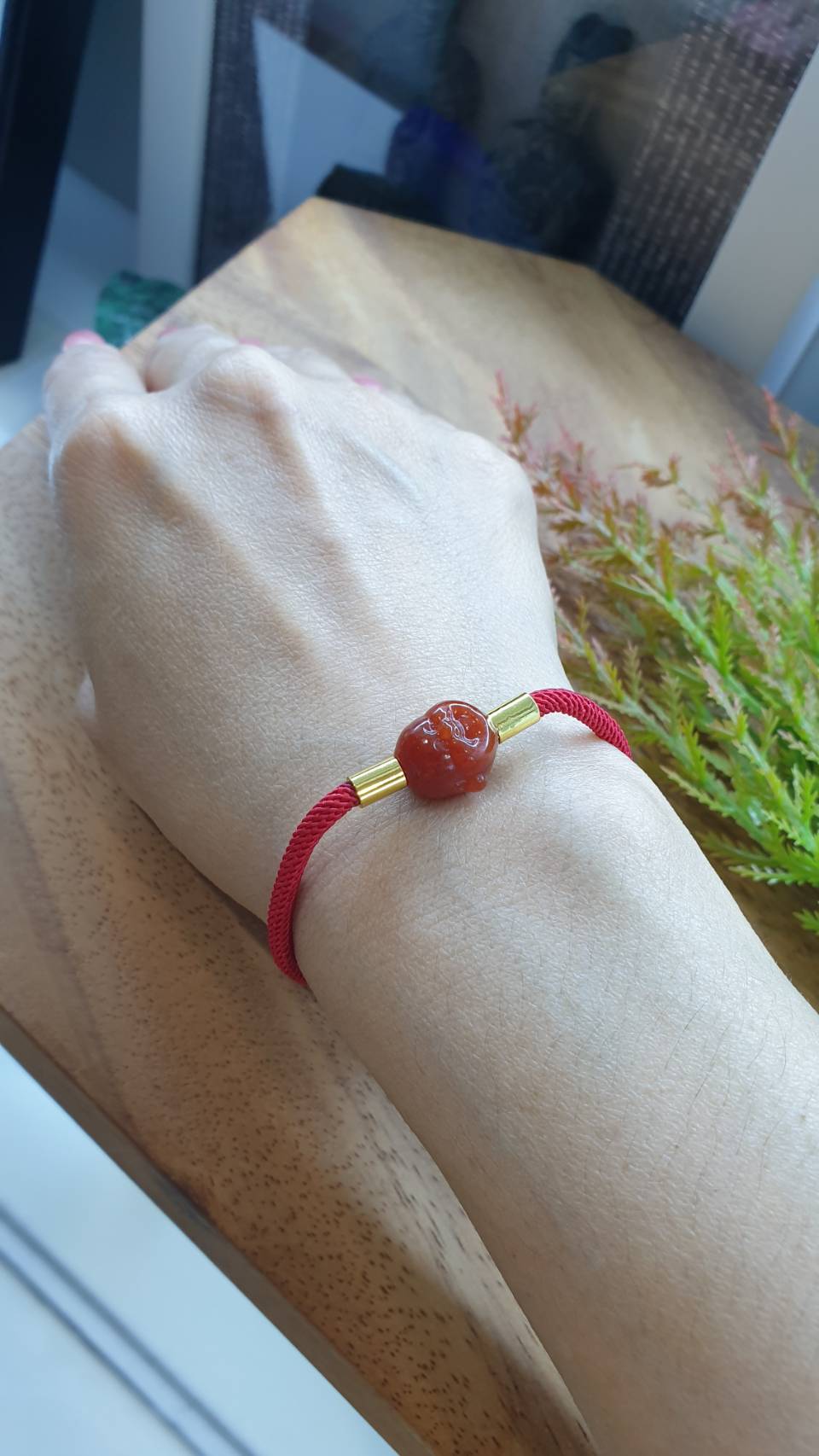 Jade Happy Buddha Rope Bracelet Myanmar Natural Jadeite Adjustable Wristband