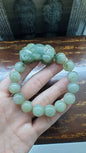 Jade Pixiu Bracelet 🐉, 17 - 18 cm (Selection) | Type A Natural Jadeite | His or Hers Luckycharm Wristcandy