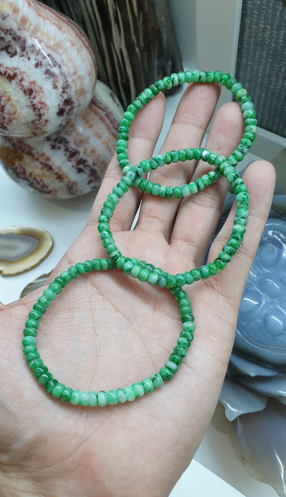 Abacus Beads Jade Bracelet | Type A Fei Cui Jadeite | His or Hers Wealth Magnet Bracelet