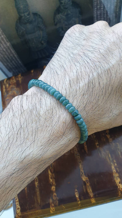 Jade Stack Bracelets, 17 cm (Set of 6 Multicolor Bracelets) | Type A Jadeite Abacus Beads | His or Hers Wealth Magnet Wristcandies