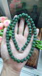 Type A Natural Jadeite Ru Yi Beads Necklace - 9K White Gold Toggle - 25 Inch