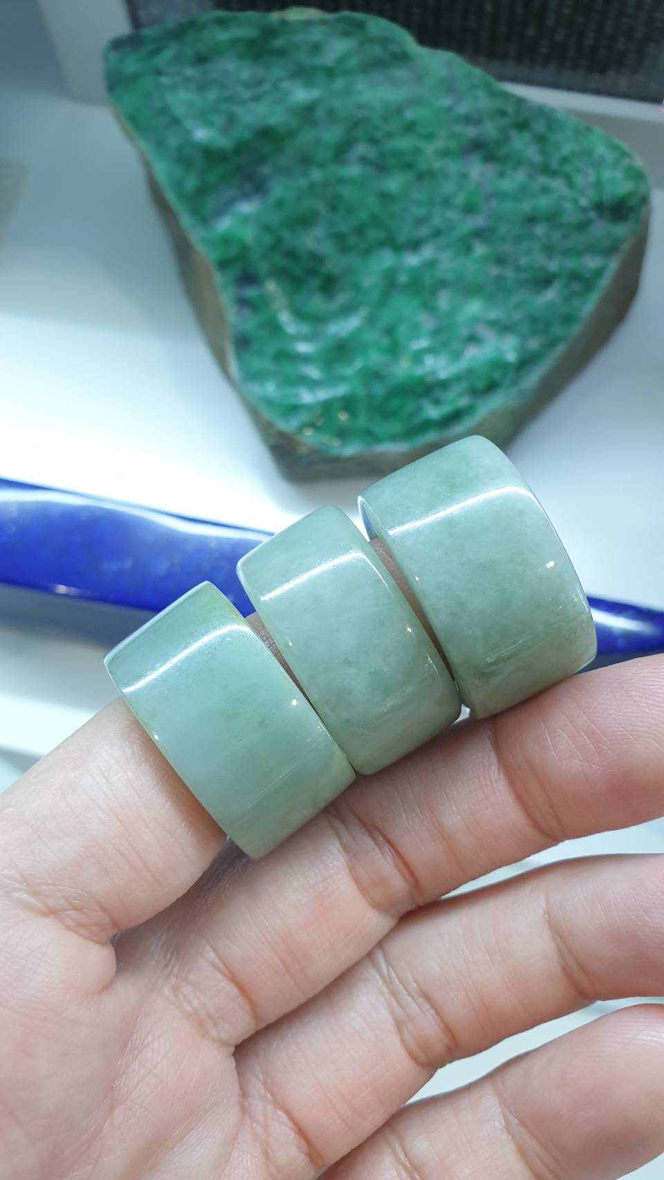 Celadon Green Jade Archers Ring 9.75US 11.25US 12.25US Type A Myanmar Jadeite