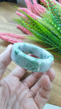 Kiddie Size Jade Bangle S39 S42 Type A Myanmar Jadeite Natural Green Speckled