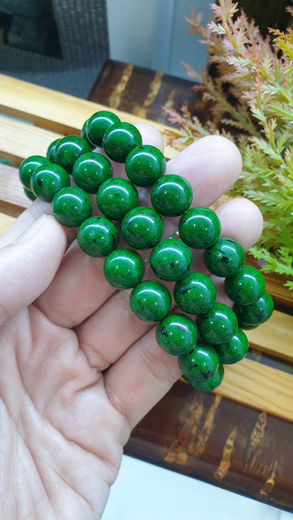 Mawsitsit Jade Bracelets 17cm Fei Cui - Vintage Type A Beads
