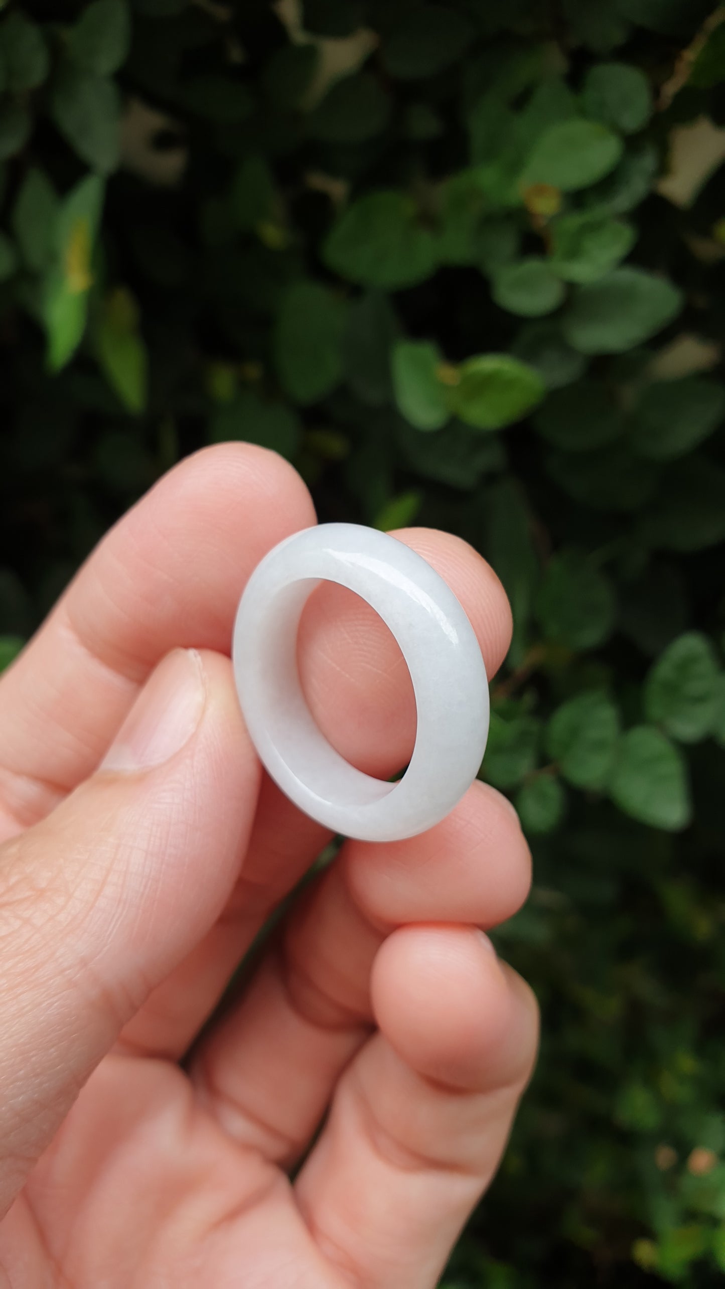 White Jade Bands 9-10US Type A Natural Burma Jadeite Rings