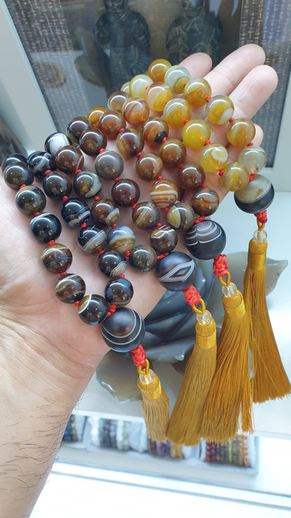 Tea Onyx Japa Mala | Natural Stones | Handcrafted Lucky  Charms Ideal for Gifting 🎁