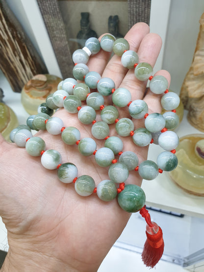 Jade Japa Mala | Two-toned Jadeite Beads - Type A | Handcrafted Meditation Beads