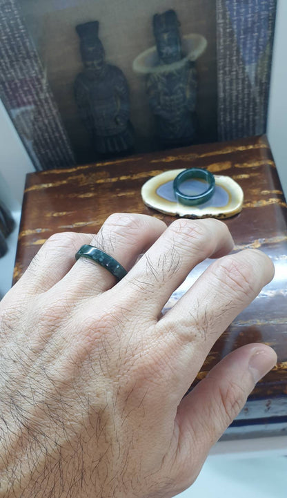 Blue Jade Ring (9.5 or 10.75 US) | Type A Natural Jadeite