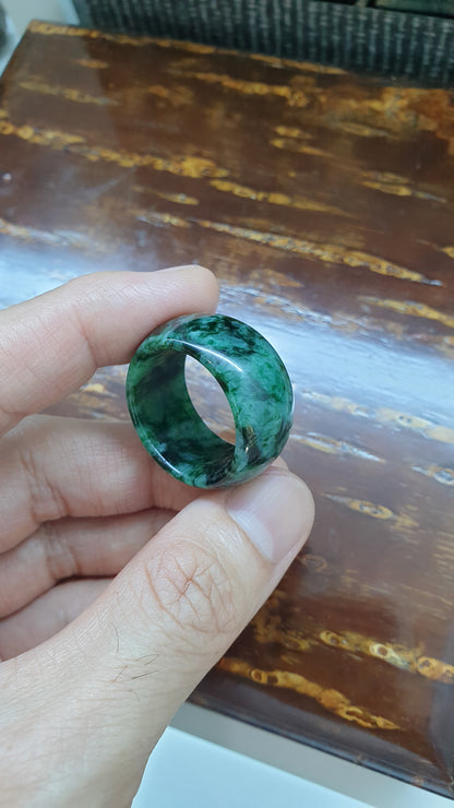 Gents Style - Domed Jade Ring (Size 13 US) | Fei Cui Type A Natural Jadeite | Rare - Collector's Piece