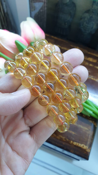 Citrine Bracelets (17 cm) (Selections) | Natural Stone Beads | Wealth Magnet Charm