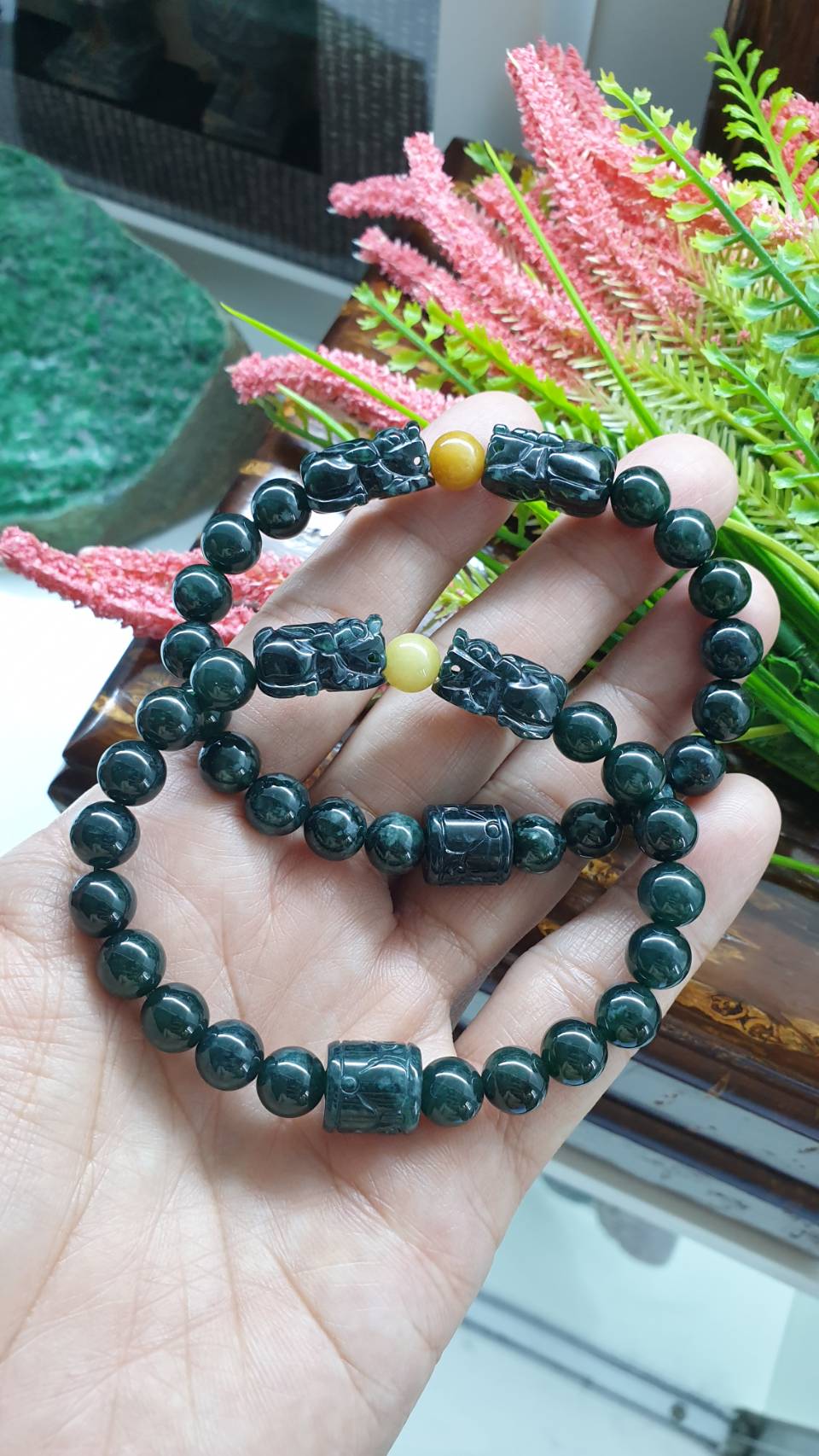 Ocean Blue Jade Wealth Keeper Bracelet 17cm Type A Natural Jadeite