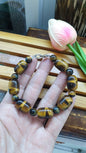 Tiger Eye Bracelets with Lobter Locks, 18 cm - Natural Stone Cylinder Beads