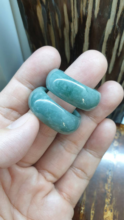 Lavender Blue Jade Plus-Size Rings 14-15 US - Type A Natural Jadeite