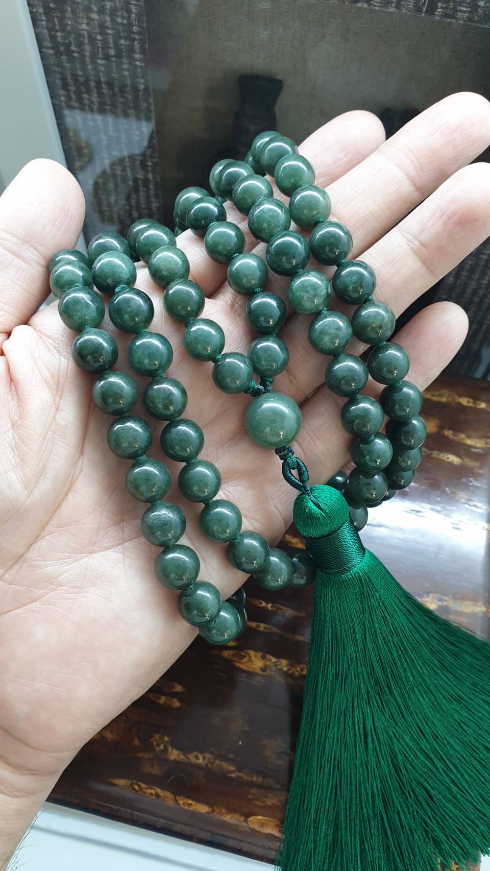 108 Jade Beads Japa Mala | Type A Natural Jadeite Meditation Beads
