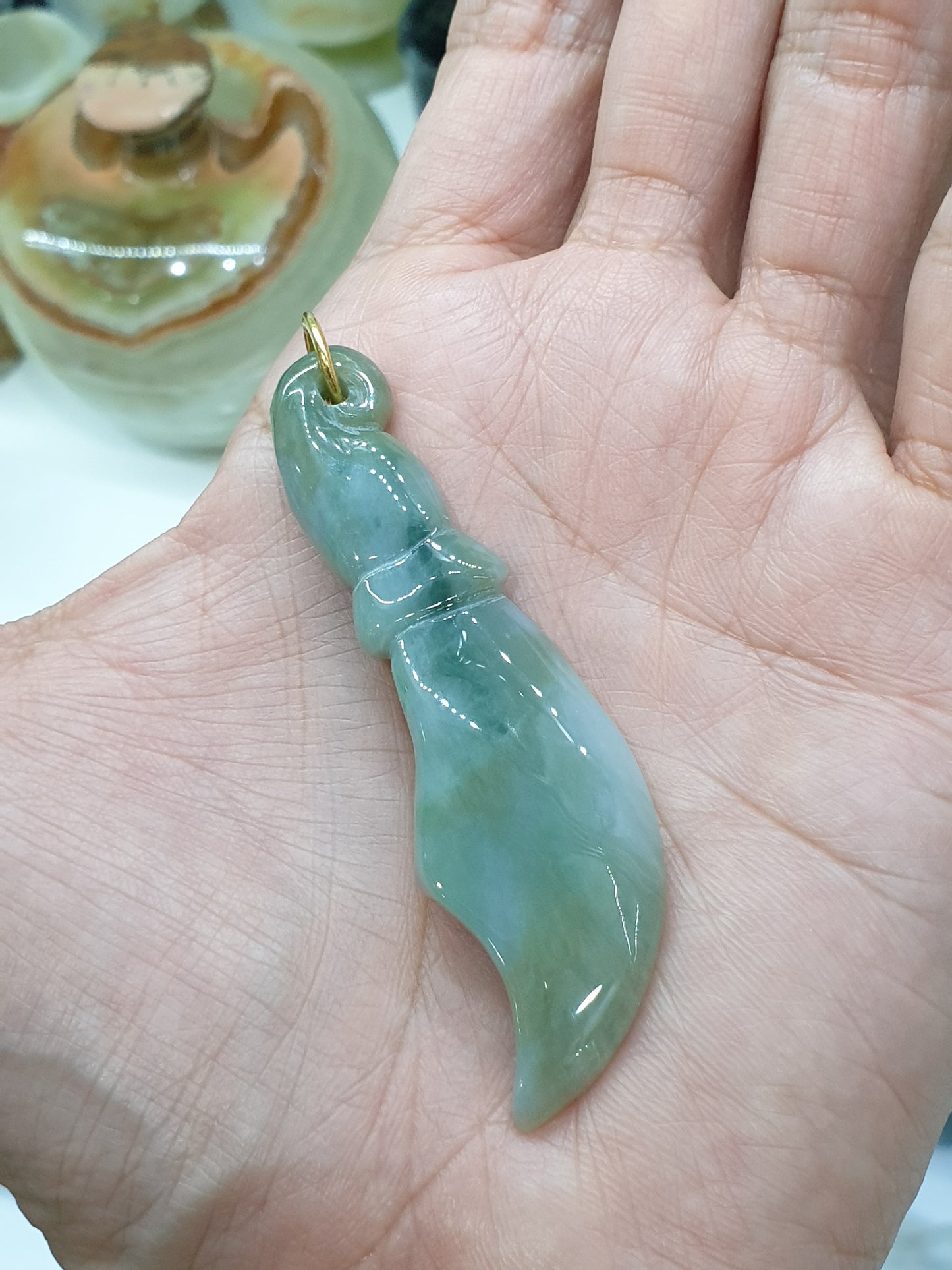 Jade Bolo Pendant | Solid 9K Gold & Type A Natural Jadeite | Statement Piece Jewelry