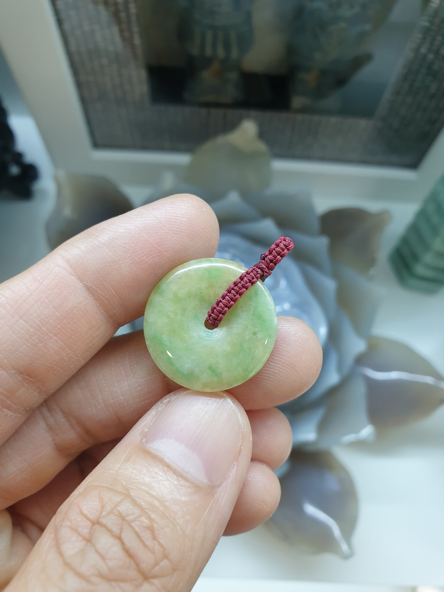 Jade Ping An Kou Pendant (1.5 - 2 cm) (Random Pick) | Fei Cui - Type A Jadeite | Handwoven Thread Bail