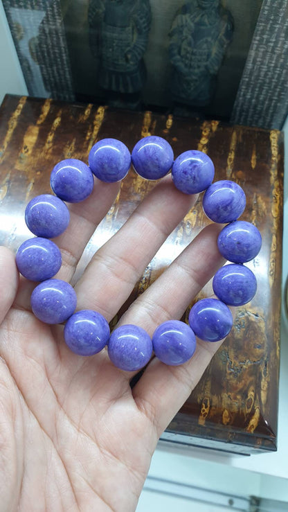 Charoite Bracelet (18 cm) | Natural Stone Beads | His or Hers Statement Wrist Accessory