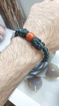 Deep Blue Jade Twin Pixiu + Red RuYi Bead | His or Hers Wealth Magnet Bracelet | Type A Natural Jadeite