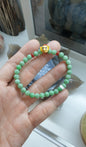 Jade & 24K Gold Charm Bracelet | Apple Green Natural Jadeite | Pure Gold Lucky Charms  (5 Variants)