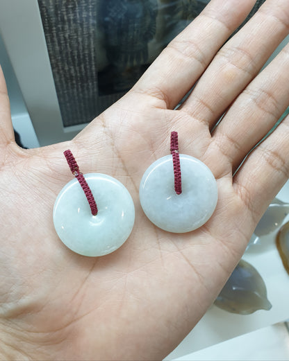 White Jade Ping An Kou Pendant 3cm Type A Natural Jadeite Fei Cui