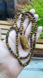 Tiger Eye Cicada Luckycharm Necklace 26inch Natural Gemstone Handcrafted Jewelry