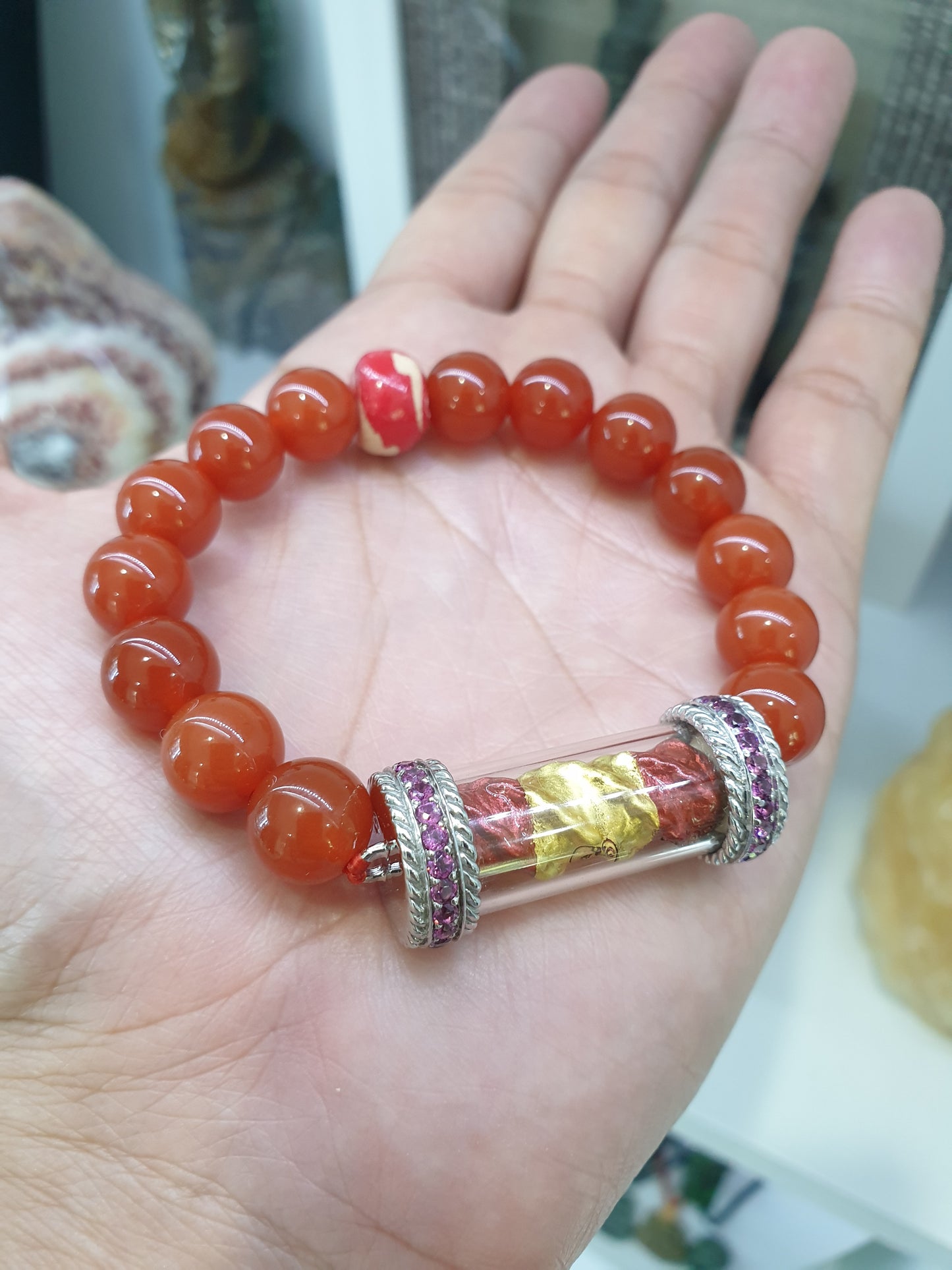 Sarika Roi Rang Charmbracelets 17cm, Natural Gemstones and Sterling Silver