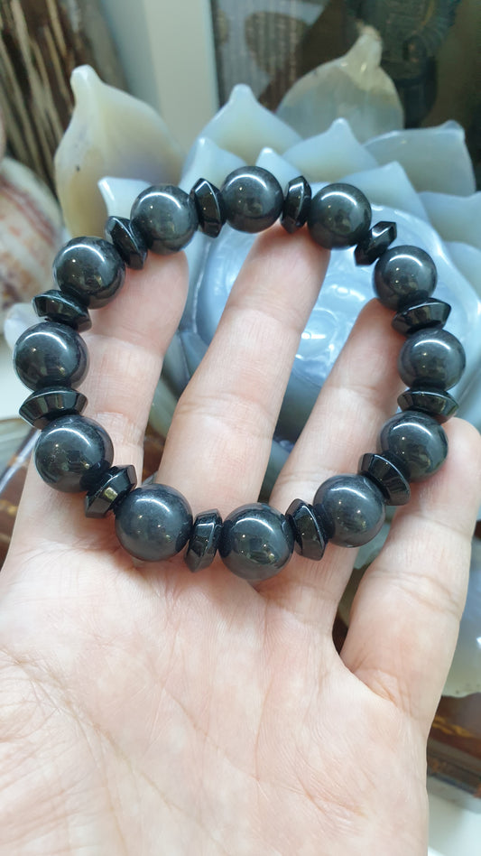 Black Jade Bracelet | Type A Natural Jade | His or Hers Elegant Wrist Accessory