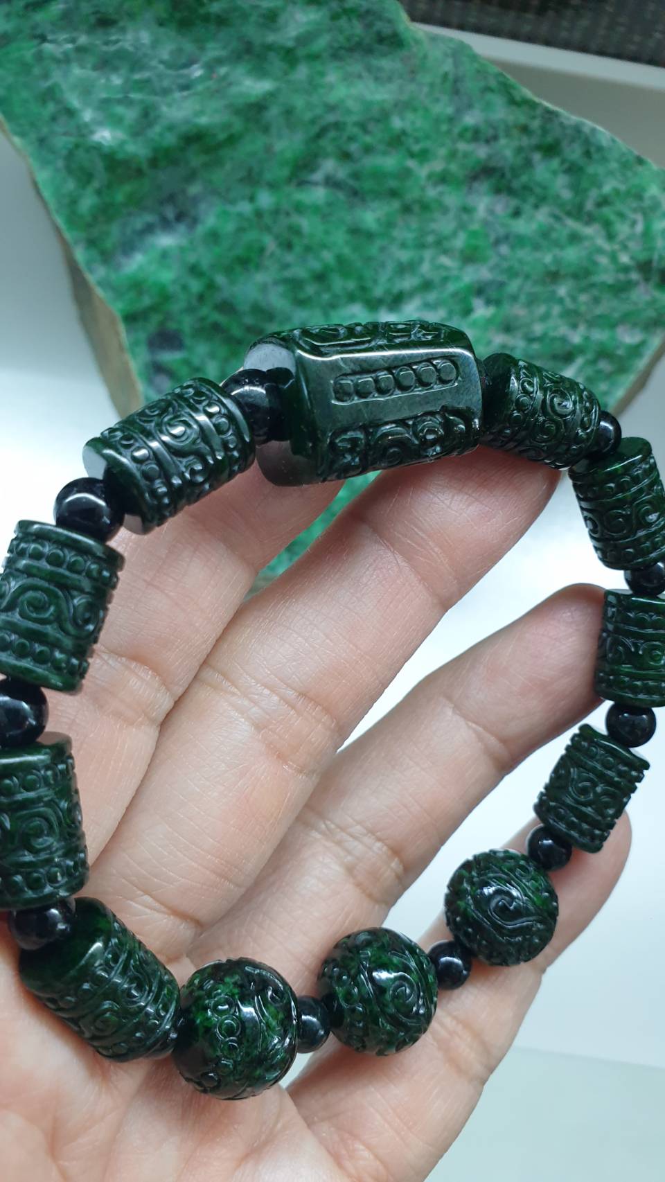 Avant Garde Ru Yi Jade Bracelet 18cm Fei Cui Type A Natural Myanmar Jadeite