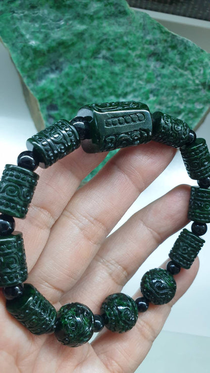 Avant Garde Ru Yi Jade Bracelet 18cm Fei Cui Type A Natural Myanmar Jadeite