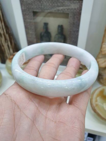 Plus Size White Jade Bangle (Size 78 - 79) (Selection) | Type A Jadeite Vintage Bracelet