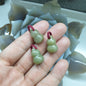 Green Jade Wu Lou Pendant | Fei Cui - Type A Jadeite | Handwoven Thread Bail