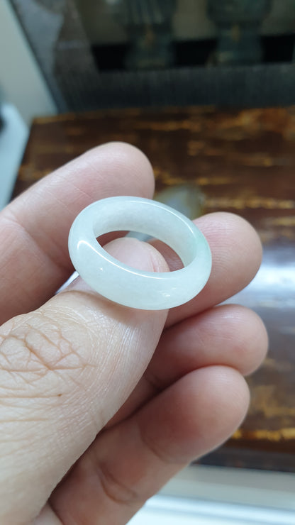 Icy White Jade Ring (Size 7 US) | Fei Cui Type A Natural Jadeite