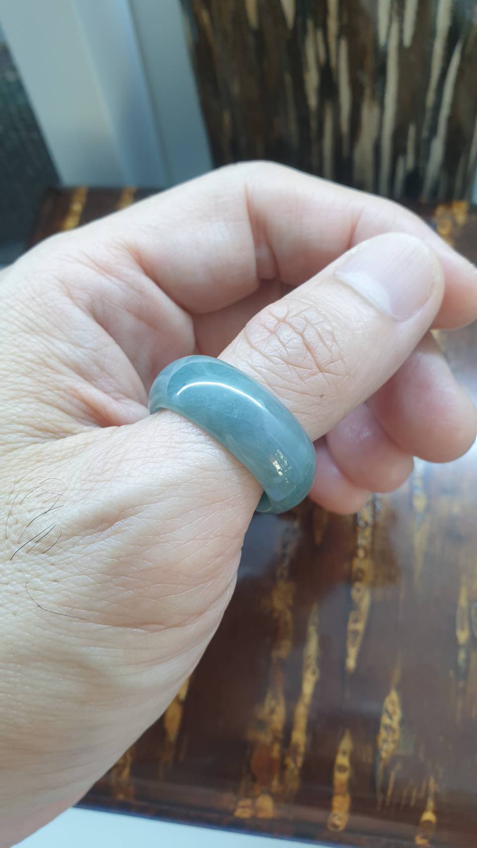 Lavender Blue Jade Plus-Size Rings 14-15 US - Type A Natural Jadeite