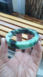 Jade Ru Yi Bangle S59 Two Tone Green Type A Myanmar Natural Jadeite