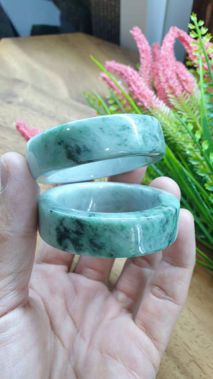 Kiddie Size Jade Bangle S42 S43 Type A Myanmar Jadeite Natural Smoky Green
