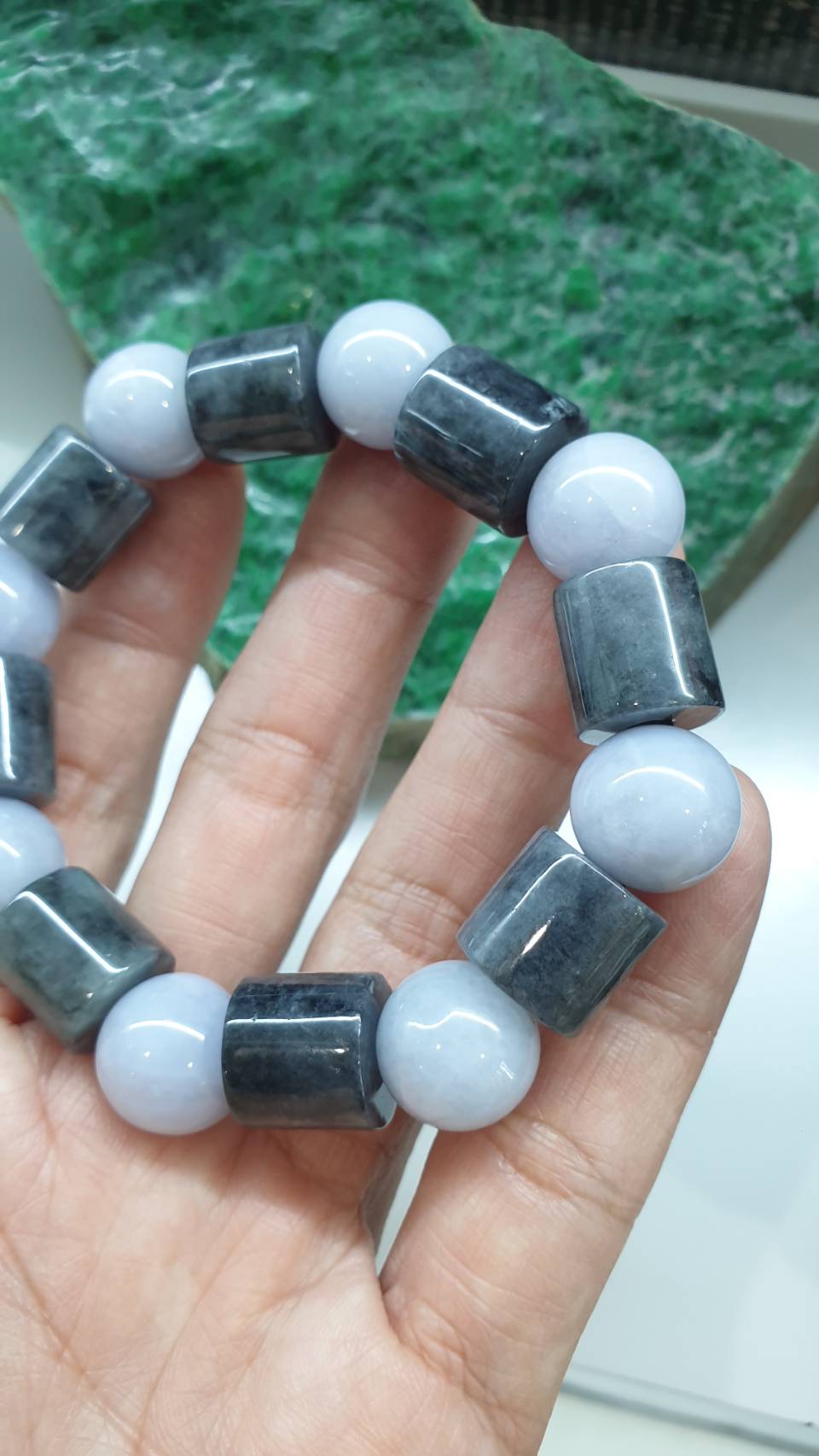 Avant Garde Jade Bracelet 17cm 2Tone Blend Type A Myanmar Jadeite