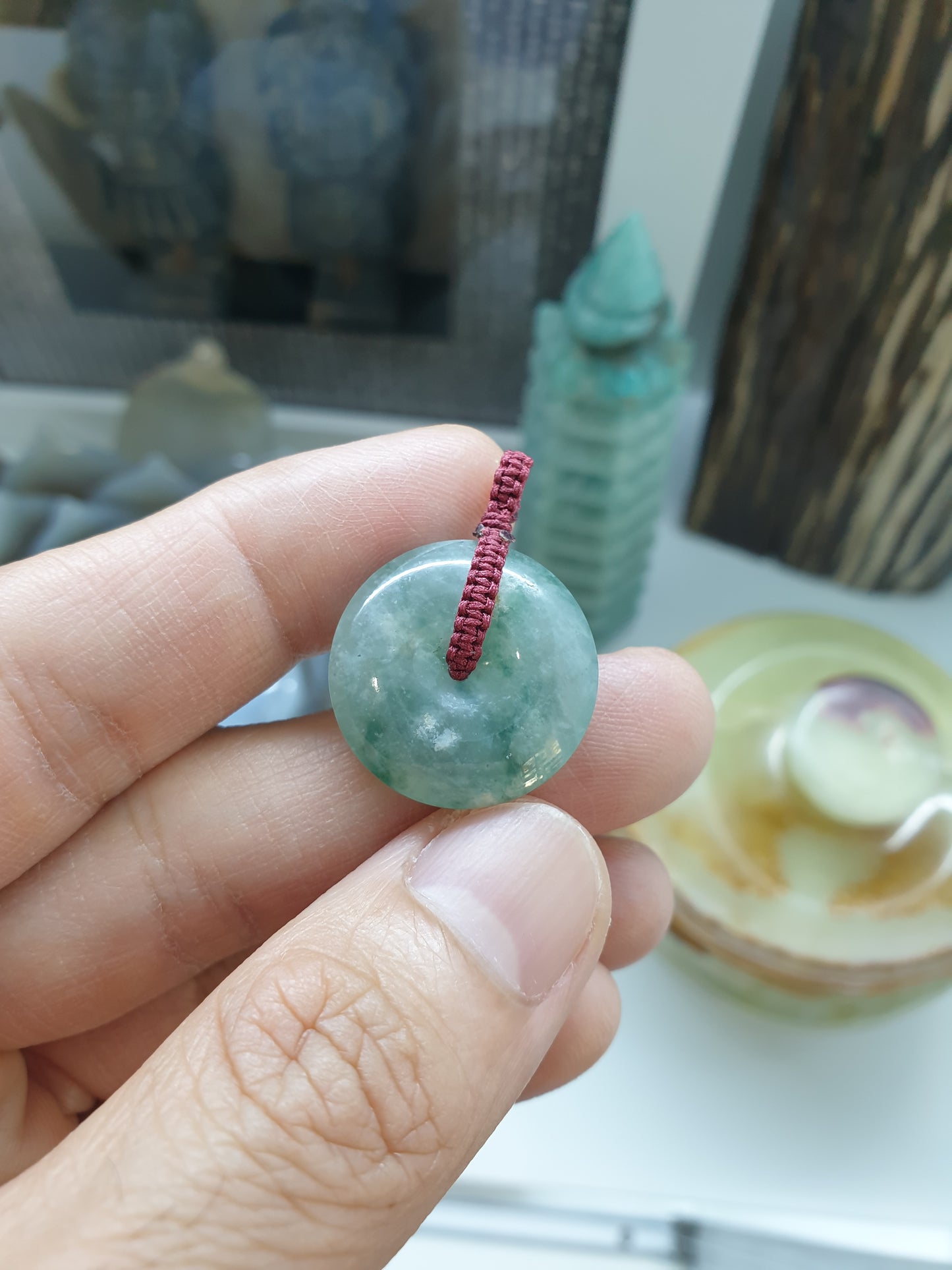 Jade Ping An Kou Pendant (1.5 - 2 cm) (Random Pick) | Fei Cui - Type A Jadeite | Handwoven Thread Bail