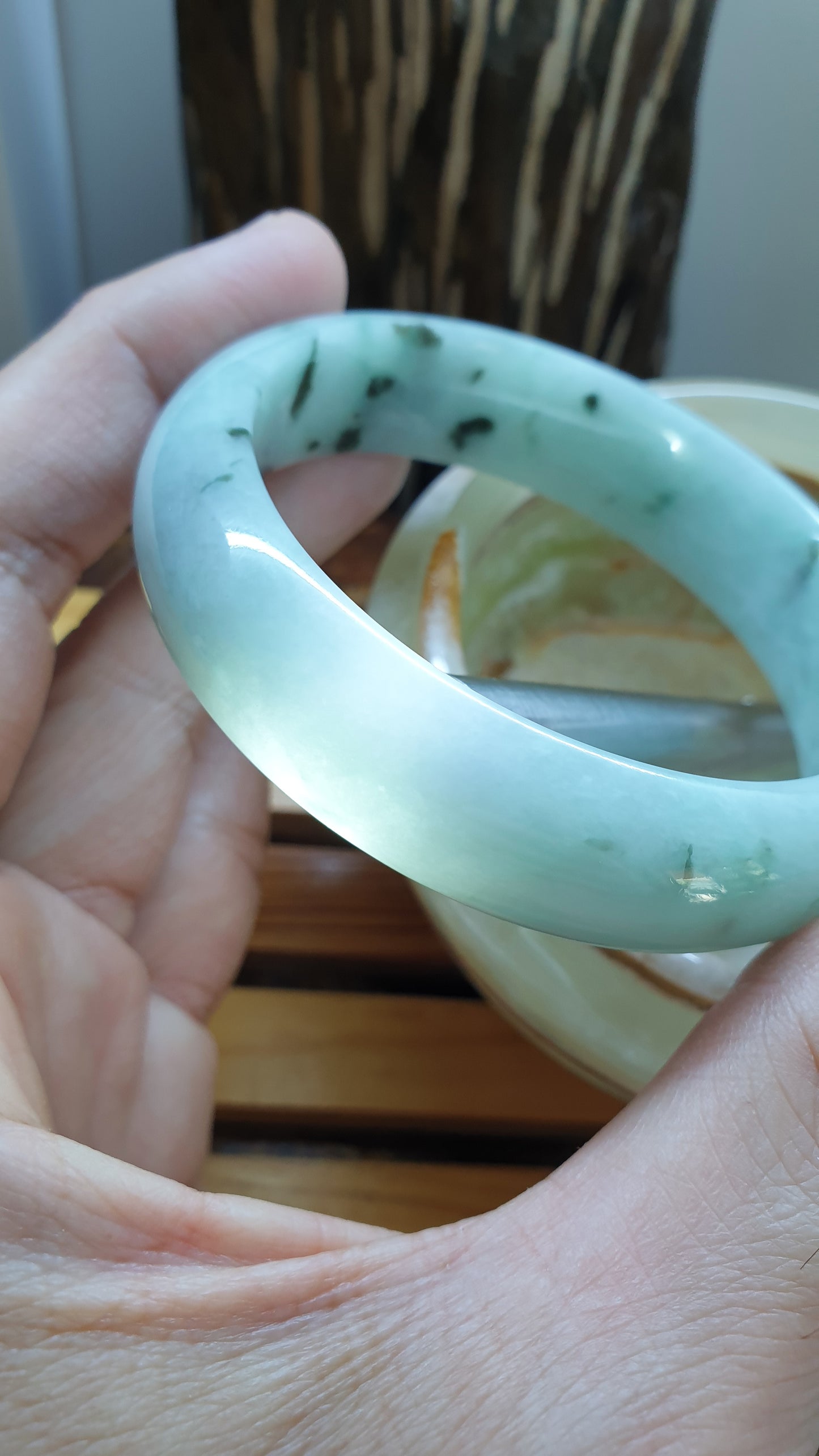 Green Lavender Jade Bangles S59 Fei Cui Type A Jadeite