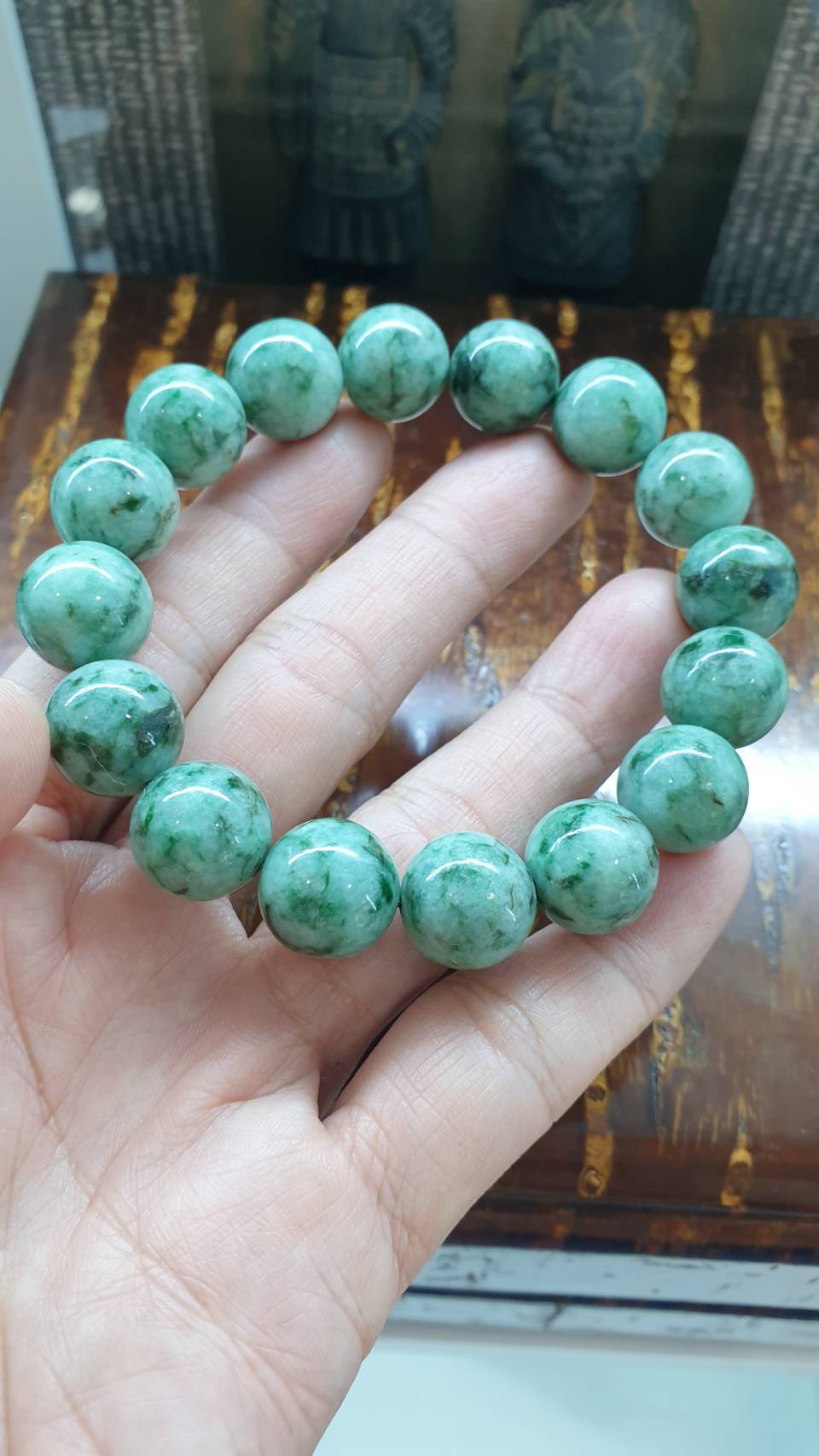 Gent's Style Jade Bracelet (18 cm) | Type A Natural Jadeite Vintage Beads