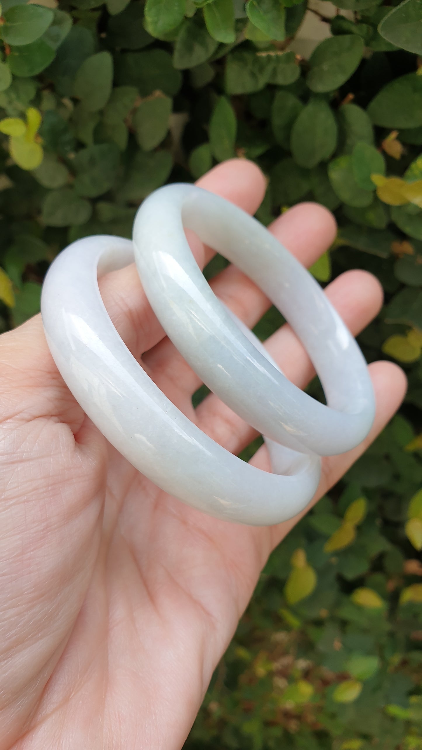 White Jade Vintage Bangles S60 Type A Natural Myanmar Jadeite