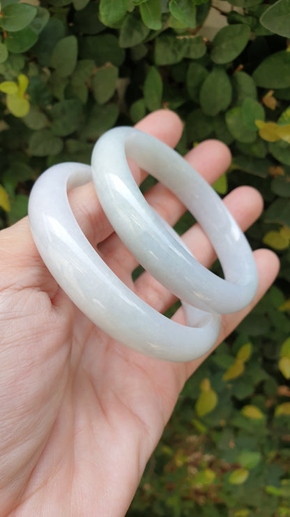 White Jade Vintage Bangles S60 Type A Natural Myanmar Jadeite