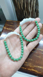 Jade Pixiu Bracelets 16cm Natural Green and White Myanmar Jadeite