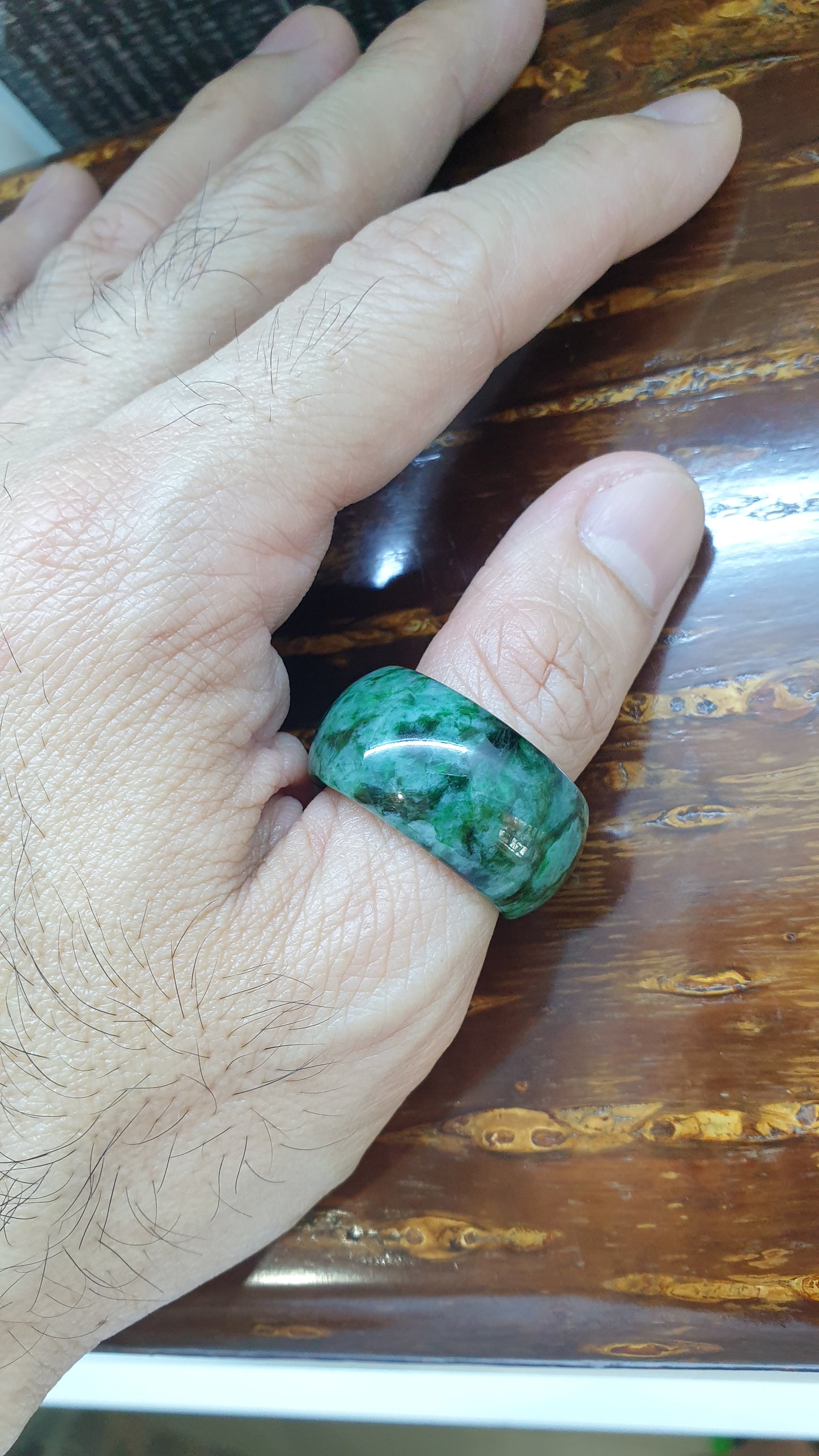 Gents Style - Domed Jade Ring (Size 13 US) | Fei Cui Type A Natural Jadeite | Rare - Collector's Piece