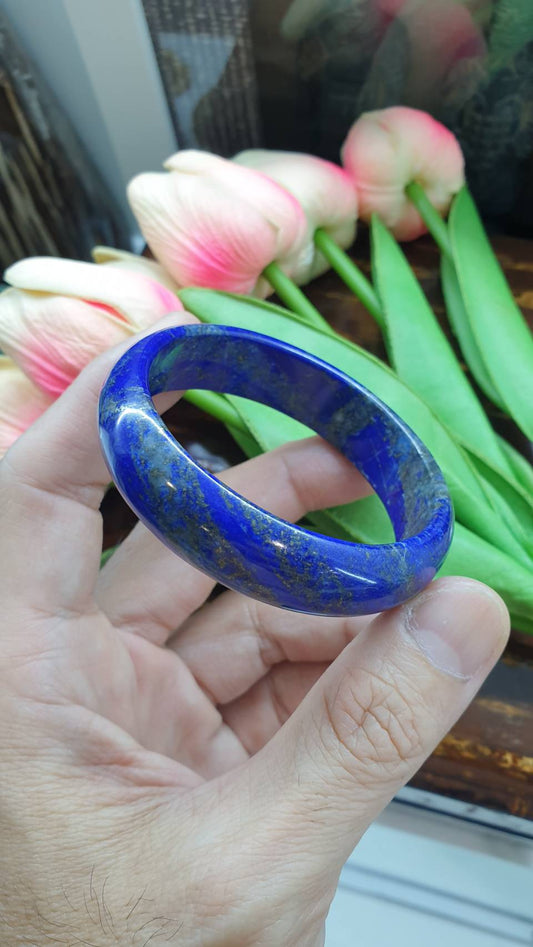 Classy Lapis Lazuli Bangle (Size 54 - 55) | Natural Stone Bracelet