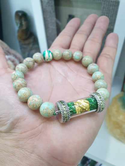 Sarika Roi Rang Charmbracelets 17cm, Natural Gemstones and Sterling Silver