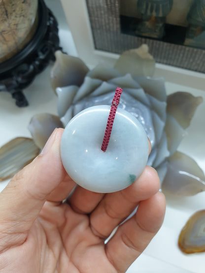 Lavender Jade Ping An Kou Pendant 4cm Type A Natural Jadeite Fei Cui